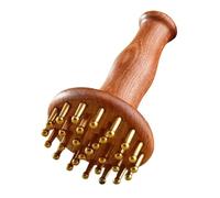 HAPINARY Spazzola Massaggiante Manuale in Sandalo e Ottone Pettine Per Capelluto e Corpo Massaggiatore Meridian Per Rilassamento e Stimolazione Punti Di Pressione Portatile Per Schiena