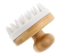 HAPINARY Spazzola Per Shampoo in Legno Con Punte in Silicone Per Il Controllo Della Forfora E La Salute Dei