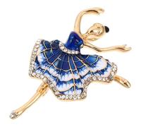 HAPINARY Spilla Ballerina in Lega di Zinco con Cristalli Blu, Elegante e Delicata Decorazione Regalo per Bambina Amante della Danza