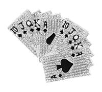 HAPINARY Spilla da 2 Pezzi a Forma di Carte da Gioco in Lega con Pietre Decorative, Resistente All'usura, Decorazione Unica per Giacca da Uomo e Donna