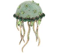 HAPINARY Spilla Donna a Forma di Medusa in Lega di Zinco con Pietre Verdi, Accessorio Creativo e Luminoso da Indossare come Spilla o Fermaglio per Abbigliamento Elegante