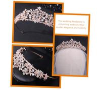 HAPINARY Sposa in Rosa Oro Copricapo per Nozze e Feste Accessorio per Donne Fascia Nuziale con Brillanti per Cerimonie e Concorsi