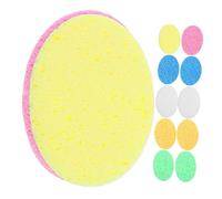 HAPINARY Spugne Ovali Per Trattamenti Viso 12 Pezzi Spugne Compresse Per Pulizia Ed Esfoliazione Del Viso 110x80x8mm Set Multicolore Per Rimozione Trucco e Pulizia Profonda Pelle