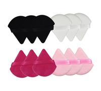 HAPINARY Spugnette Triangolari per Trucco 12 Pezzi in Cotone per Fondotinta Cremosi e Cipria, per Applicazione Bagnata e Asciutta, Compatte e Facili da Trasportare per Uso Quotidiano e Viaggi