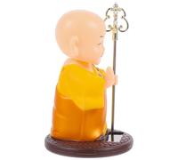 HAPINARY Statuetta Energia Solare Giallo in Abs Testa Oscillante per Decorazione Ufficio e Casa Atmosfera Zen Classica