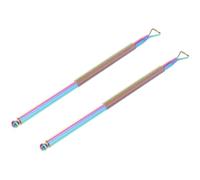 HAPINARY Strumenti per Manicure Spingi Cuticole in Acciaio Inox 2 Pezzi Doppia Estremità Rimuovi Cuticole Gel per Unghie Cura Mani a Casa e Salone Professionale