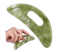 HAPINARY Strumento Per Massaggio Gua Sha in Pietra Verde, Massaggiatore Manuale Per Viso e Collo, Raschietto Viso Ergonomico Compatto Per Rilassamento Muscolare e Bellezza Quotidiana