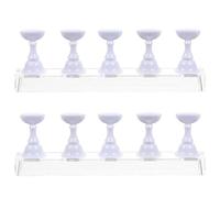 HAPINARY Supporto Magnetico per Esercitazioni di Unghie in Acrilico Bianco, Base per Manicure, 2 Set per Pratica Nail Art e Display Punte Unghie