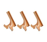 HAPINARY Supporto per Foto in Legno Marrone 3 Pezzi, Espositore per Piatti e Cornici Installazione Semplice, Design Elegante per Tavolo e Zona Giorno