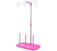 HAPINARY Supporto per Rocchetti a 3 Bobine Base Stabile, Portarocchetto per Macchina da Cucire e Quilting, Accessorio Resistente per Ricamo e Filo Guida Verticale Rosa