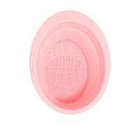 HAPINARY tampone per pennelli da trucco portatile brush pennellessa borse creative detergente per il trucco spazzola per il trucco ciotola pieghevole in silicone scrubber Gel di silice rosa