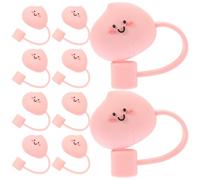 HAPINARY Tappi Copri Cannuccia in Silicone Rosa 8 Pezzi, Copertura Riutilizzabile per Cannucce, Adatti per Tumblers, per Feste di Compleanno e Ricompense Ragazzo Ragazza