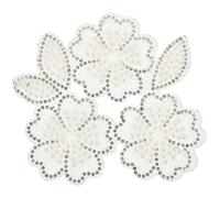 HAPINARY Termoadesiva a Fiore Strass per Vestiti, Borse e Jeans, Applicazione Fai da Te Decorativa e Riparazione Abbigliamento, Patch Glitterata 8,5x10,5 Cm Bianca