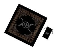 HAPINARY Tovaglia Decorativa in Tessuto Nero Lavabile per Carte dei Tarocchi, 1 Set, per Giochi di Tarocchi
