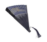 HAPINARY Ventaglio Pieghevole Retro Stile con Nappa Fan da Danza per Decorazione e Feste Design Raffinato Blu con Motivo Piume