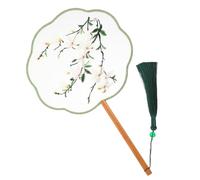 HAPINARY Ventaglio Rotondo Cinese Estivo in Seta Ricamata a Mano su Entrambi i Lati Ventaglio Circolare Tradizionale retrò per Decorazione e Uso Culturale