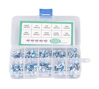Hapivi 100PCS Variable Resistor 10Valori 500R-1M RM065 BlueWhite TrimmerPotentiometer KitAssortimento per televisione, video, MP3, MP4, VCD, DVD, telefono, equipaggiamento automa