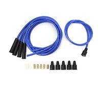 Hapivi Cavo Candela 8mm Alta Efficienza, Set Cavi Accensione Materiale Metallico Silicone Lunghezza 1m, Accensione Stabile per Motori 4 Cilindri Auto Classiche (Blu)