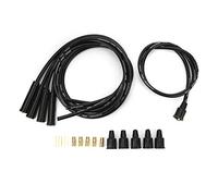 Hapivi Cavo Candela 8mm Alta Efficienza, Set Cavi Accensione Materiale Metallico Silicone Lunghezza 1m, Accensione Stabile per Motori 4 Cilindri Auto Classiche (Nero)