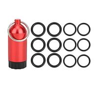 Hapivida 12 Pezzi Anello di Tenuta della Valvola della Bombola per Immersione, Mini Bombola di Stoccaggio O-Ring Bottiglia in Lega di Alluminio per Accessori per Attrezzatura (Red)