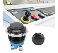 Hapivida 16mm Interruttori a Pulsante in Metallo, Pulsante in Acciaio Inossidabile Interruttori a Pulsante Normalmente Aperto Autoristintiva Momentanea Interruttore a Pedale (Nero)