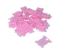Hapivida 200 Pezzi di plastica Bobine di Filo interdentale, Ricamo a Punto Croce Filo di Cotone organizzatore Bobine di Filo interdentale Carta per Ricamo Artigianale Cucito(Rosa)