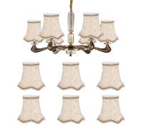 Hapivida 6 Pezzi Paralume in Tessuto, 8 x 12 x 13 cm, Paralume Smerlato Vintage Stile Europeo, Clip On, E14, Ricambio (#8)