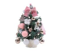 Hapivida Albero di Natale Piccolo con Luci Regolabili PVC Leggero 35 cm per Decorazione Domestica, Albero Artificiale da Tavolo con Luci per Casa Ufficio (ROSEO)