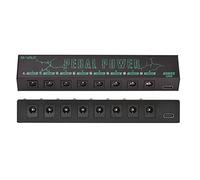 Hapivida Alimentatore per Pedali Effetto Chitarra con 8 Uscite DC Isolate, 6 da 9V 100mA e 2 da 9V 300mA per Pedalboard di Piccole e Medie Dimensioni