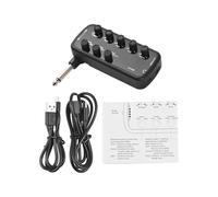 Hapivida Amplificatore di Bassi Plug-in, Amplificatore di Bassi elettrici, Amplificatore per Cuffie tascabili Ricaricabili con 3 Altoparlanti integrati per la distorsione di Overdrive di (Basso)