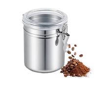 Hapivida Barattolo per Caffè, Barattolo Ermetico per di Caffè in Grani con Coperchio Trasparente Barattolo per Cereali da Cucina Sigillato Sottovuoto per Caffè Tè Noci(L)