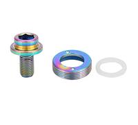 Hapivida Bullone Pedivella Bicicletta M8x15mm, Kit Vite Asse Bottom Bracket con Cappuccio Polvere e Rondella per Strada (Blu)