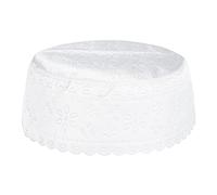 Hapivida Cappello da Preghiera Musulmano, Cappello da Preghiera Musulmano Bianco da Uomo Cappello da Preghiera per Culto Islamico Kofia Topi cap per Berretto Rotondo Copricapo da Moschea Maschile(58)