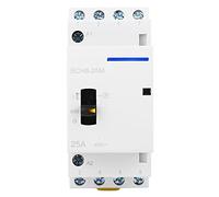 Hapivida Contattore AC Domestico 4P 25A 24V BCH8-25M con Interruttore Manuale, Controllo Apparecchi Elettrici Casa Installazione su Guida DIN, per Impianti Elettrici Edifici e Appl (4NO)