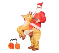 Hapivida Costume Inflabile Elk Cavalcabile per Natale, Costume Divertente con Soffiatore Aria e Scatola Batteria, Ideale per Feste Compleanni Cosplay Adulti e Bambini (Bambini)