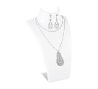 Hapivida Espositore Busto Collana, 13,8 x 21,5 cm Busto Espositore Collane Busto per Manichino di Gioielli, Espositore per Collana per Girocolli, Pendenti, Catene e Collan (Bianco)
