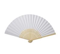 Hapivida Foldable Paper Fan for Wedding Party Decor, Blank DIY Hand Fan with Exquisite Design, Compact Portable Calligraphy Painting Practice, Gift for Summer Events Shower (White)