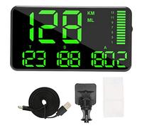 Hapivida HUD Display Universale per Auto GPS, Monitoraggio Velocità Satellitare, Allarme Guida Affaticata, Alimentazione USB, Installazione Senza Fili, Visualizzazione Verde Confor