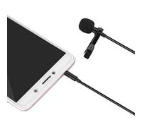Hapivida Lapel Microphone, Omnidirectional Condenser Mic for Android Smartphones PC Laptop, Clip On Microphone with Foam Wind Shield Noise Reduction 360 Rota