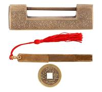 Hapivida Lucchetto Vintage Intagliato Antico Rame Serratura Cinese Vecchio Stile Delicato per Portagioie Regali di Nozze(spacing5cm)