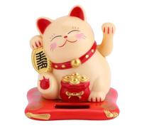 Hapivida Lucky Cat, Maneki Neko a Energia Solare Che Fa Cenno al Lucky Cats Fengshui Waving Cat Gacetune Fortune Cats per Arredamento per Auto da Casa (Giallo)