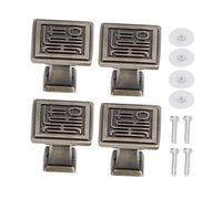 Hapivida Maniglie Antiche, 4 Pezzi Pomelli Stile Vintage Rame, con Piastra Adesiva e Viti, per Ante Armadi Credenze Cassettiere Mobiletti (267 Bronzo - Viti per targhetta adesiva compleanno)