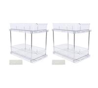 Hapivida Organizzatore Verticale a due Livelli per Cassetto, Organizzatore Multifunzionale Trasparente Scorrevole per Spezie, Cassetto Scorrevole per Armadio della Contatore
