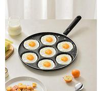 Hapivida Padelle per Pancake, Padella per Uova a 7 Fori da 11,8 Pollici, Padella Antiaderente per Mini Pancake, Stampo per Hamburger, Pentole da Cucina per la Casa