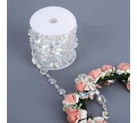 Hapivida Perline di Cristallo Acrilico, Ghirlanda Decorativa Trasparente per Lampadari 30m con Perle Colorate per Decorazioni Casa e Matrimoni, Catena di Perle per Feste e Arredamento