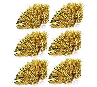 Hapivida Pom Pom da Cheerleader, 6 Pz Pet Cheerleader Squad Divertimento Pompon Pompon Cheer Costume Accessorio per Cheer Sport Bambini Adulti Squadra(d'oro)