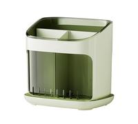Hapivida Porta Utensili da con Vassoio di Drenaggio, Compartimenti Multipli, Organizzatore Controtop Minimalista, per Forchette Cucchiai Bacchette, Materiale ABS, per Contro