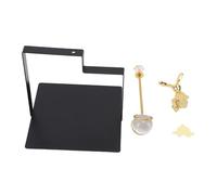 Hapivida Portatovaglioli Quadrato in Ferro, Design Innovativo con Maniglia, Decorativo per Casa Bar Sala da Tè, Porta Fazzoletti Metallico Compatto, Struttura Resistente per Tavola (Nera)