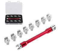 Hapivida Set di Chiavi per Raggi Moto, Chiave Dinamometrica CNC con 10 Misure 5,0-6,8 Mm, Strumento di Riparazione Ruote per Bici Cross e Moto