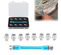 Hapivida Set di Chiavi per Raggi per Moto, Chiave per Raggi per Ruote da Dirt Bike 10 Misure 5,0-6,8 Mm Set di Chiavi per Chiavi CNC con Strumento di Riparazione per Valigetta(Blu)